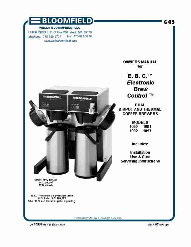 Bloomfield Coffeemaker 1091-page_pdf